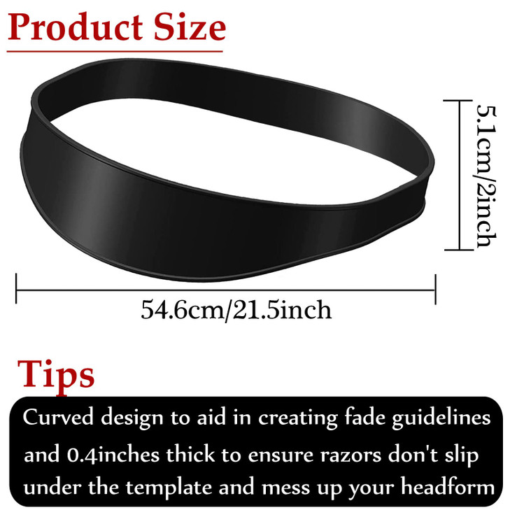 Neckline Shaving Template and Hair Trimming Guide, High-Grade Curved Durable Silicone Haircut Band for DIY Home Haircuts Fade and Taper Guide for Cli