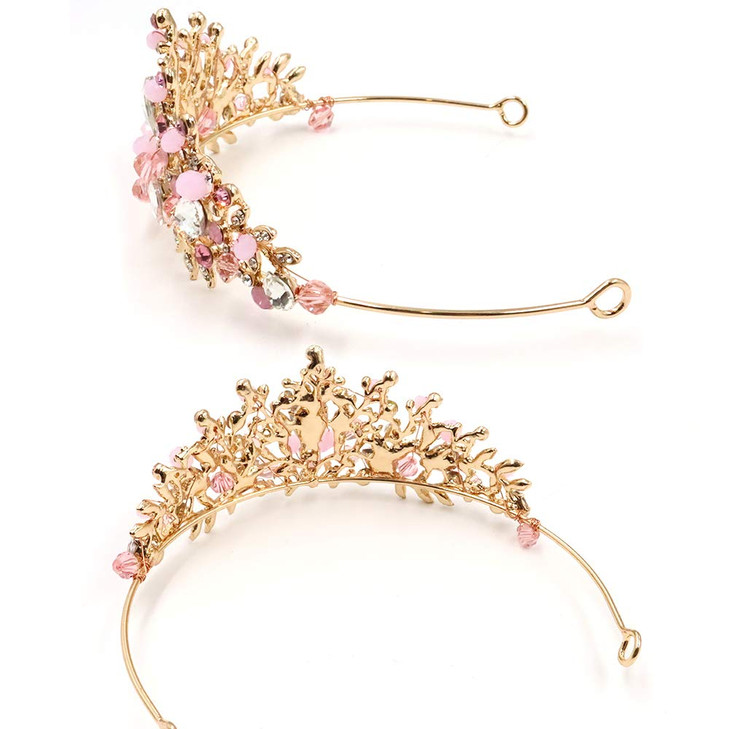 NODG Rose Gold Tiaras and Crowns for Women Pink Crystal Wedding Tiaras for Women Birthday Party Headbands Prom Pageant Tiara Headband Rhinestone Brid