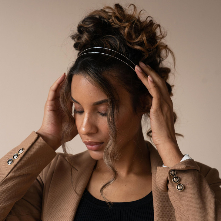 L. Erickson Metal Double Headband - Rose Gold