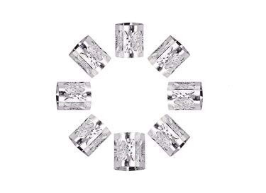 WOIWO 100PCS Aluminum Dreadlocks beads Dread Locks Adjustable Metal Cuffs Hair Decoration Braiding Hair Jewelry, Silver