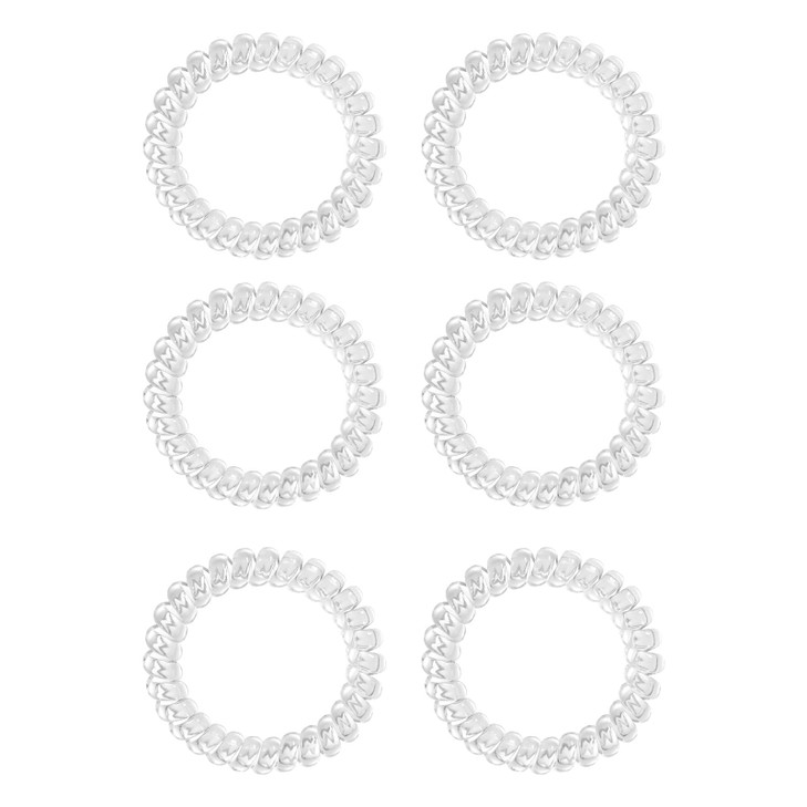 Spiral Hair Ties Clear Plastic Coil Hair Bands No Crease for Women Girl Stretchy Phone Cord Hair Elastics Scrunchies Hair Rope Painless Ponytail Hold