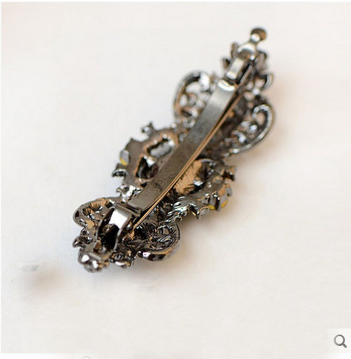 Vintage Chic Metal Crystal Bowknot Hair Clips Hair Pin Hair Barrettes Hair Accessories Women Fashion Retro Rhinestones Flowers Hair Catch (A#)