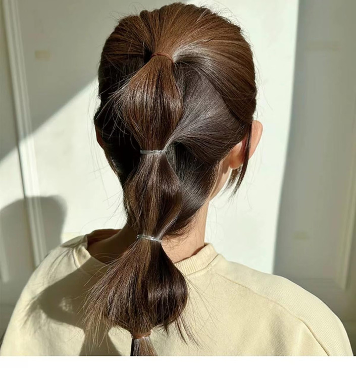 Dofash 2x75mm Anti-Aging Brown Rubber Band for Women's Hair (150 Pieces in Bag)