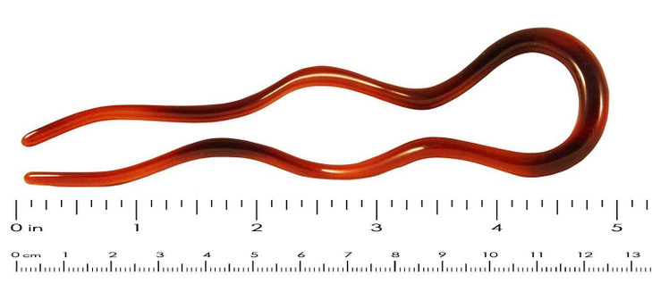 Parcelona French Extra Large 5 Inches Tortoise Shell Wavy Crink U Shaped Hair Pin 2 Pcs