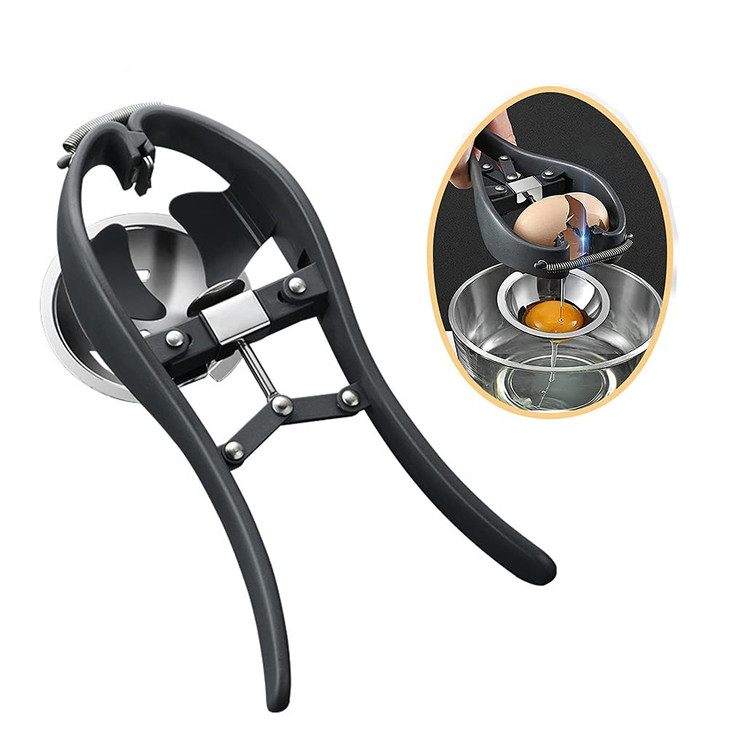Egg Cracker,l Egg Opener, Automatic Egg Cracking Tool, Easy Eggshell CutterEggshell Cutter Egg Separator Creative Kitchen Tools (black)
