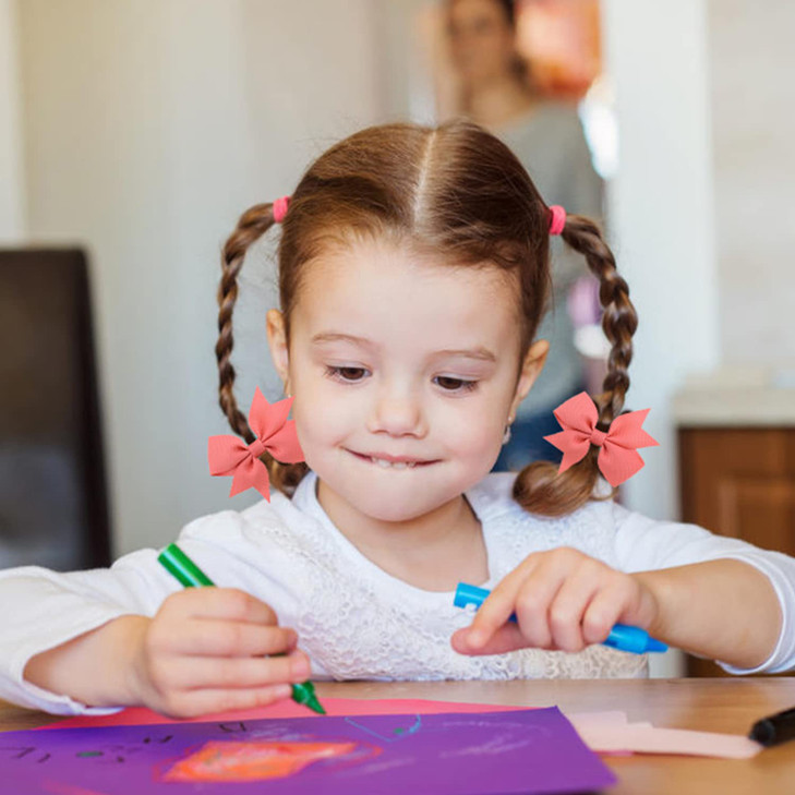 inSowni 40 Pack/20 Pairs Grosgrain Ribbon Bow Hair Ties Elastics Pigtail Ponytail Holders Bands Ropes Scrunchies for Baby Girls Toddlers Kids Childre