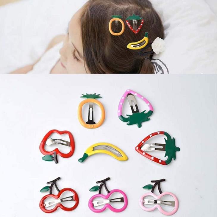 12 Pcs Cartoon Fruit Shape Snap Hair Clips No Slip Hair Snap Barrettes Hair Accessories for Women and Girls (Random Pattern)