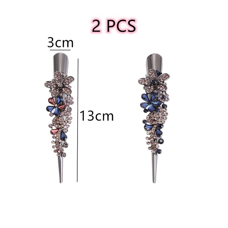 2 Pcs Alligator Clips Metal Duckbill Clips Vintage French Barrette Hair Grip Hair Sectioning Clips Hair Styling Accessories for Women Girls