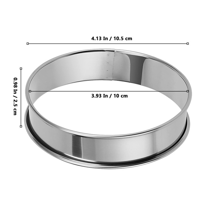 MUKLEI 20 Pack 4 Inch English Muffin Rings, Double Rolled Tart Ring, Stainless Steel Crumpet Rings Nonstick Metal Round Ring Pastry Mold for Baking,