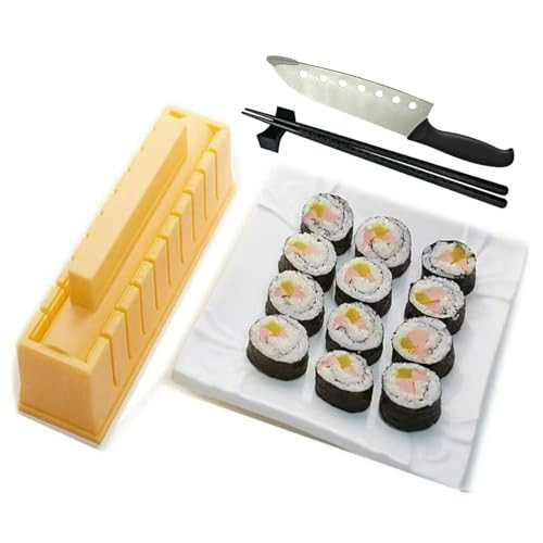 YUHE Sushi Maker, DIY Sushi Mold Set - Easy Sushi Making Kit, with Chopsticks, Chopstick Rest and Sushi Knife (Make Round Shaped Sushi)