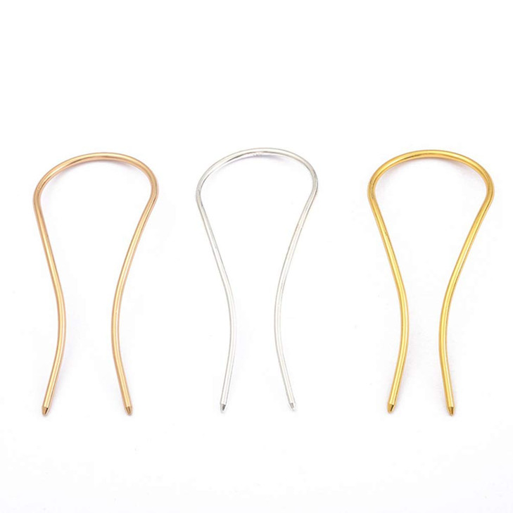 3 Pcs Simple U Shaped Metal Hair Pin Hair Stick DIY Hair Fork Hair Accessories for Women and Girls, 3 Colors