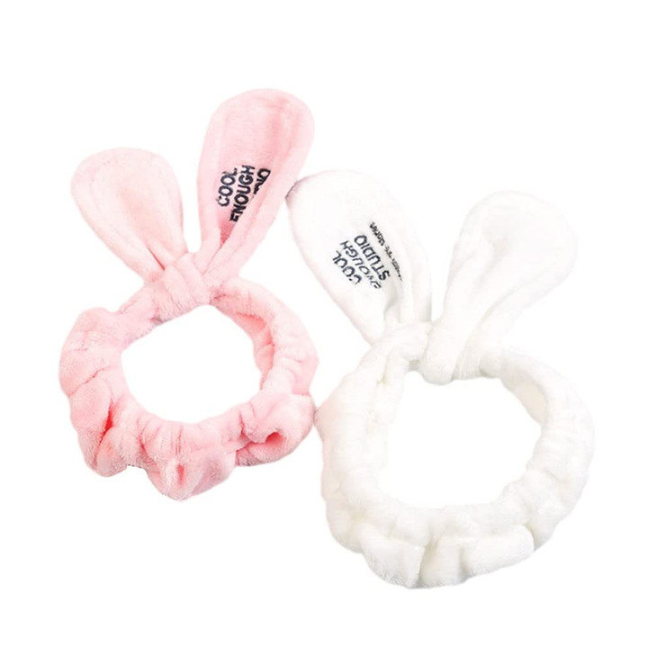 LOVEF 2Pcs New Cute Soft Cartoon Bowknot Headband Women Girls Hair Band Fit for Washing Face and Making Up Head-Wear for Girls