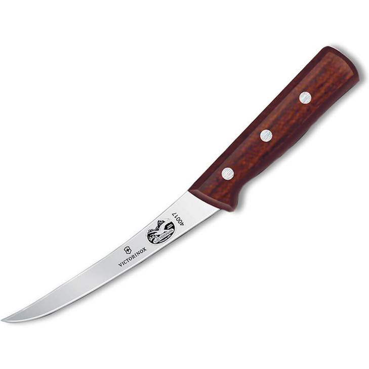 Victorinox 6" Professional Boning Knife, Curved Blade, Semi-stiff, Maple Wood Handle 5.6606.15