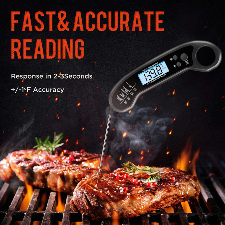 Meat Thermometer Digital, Instant Read Meat ThermometerI for Grill and Cooking, Waterproof Food Thermometer for Kitchen and Outside, BBQ, Turkey, Can