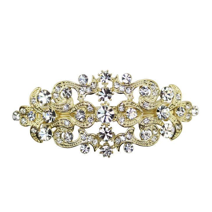 Faship Sparkling Clear Crystal Hair Barrette Clip