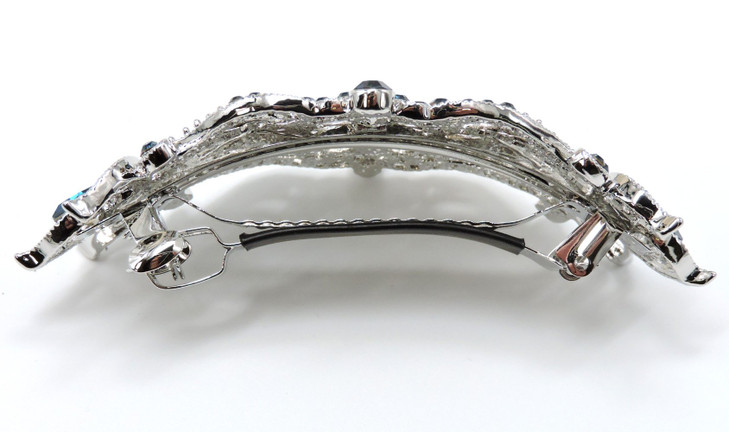 Faship Gorgeous Green Rhinestone Crystal Big Floral Hair Barrette