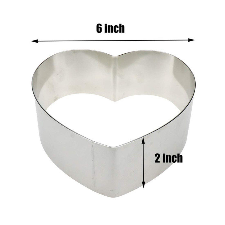 S SYDIEN 1PC 6-inch Cake Ring Stainless Steel Mousse Cake Mould Heart Shaped Cake Rings Mold DIY Baking Tools For Baking Cake, Tiramisu, Mousse & Cut