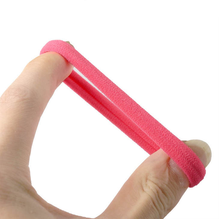 XIMA 60pcs Nylon Elastic Hair Ties Hair Ties Bands Rope No Crease Elastic Fabric Large Stretch Ouchless Ponytail Holders (60pcs-White(HT007-18))