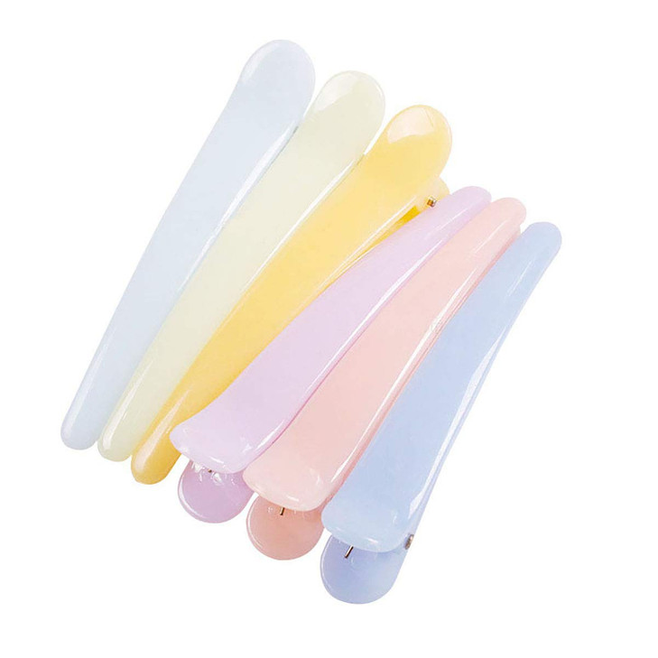 Fodattm Set of 12 Professional Hairdressing Salon Non Slip Alligator Hair Clip Simple Hairgrip Hair Barrettes Plastic Duckbill Clip Hairpin (Length -