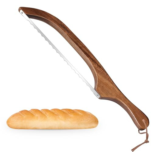 Bread Knife for Homemade Bread,Sourdough bread knife,15.7" Bread slicer for Homemade Bread, Baguettes and More Cuts Thin,Bow Design Easy to Cutting E
