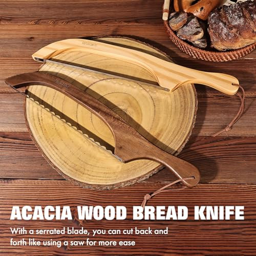 Bread Knife for Homemade Bread,Sourdough bread knife,15.7" Bread slicer for Homemade Bread, Baguettes and More Cuts Thin,Bow Design Easy to Cutting E