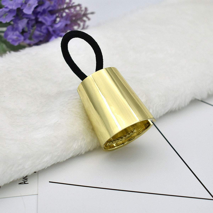 2PCS Circle Cuff Metal Hair Ties Hair Band Hair Rope Accessories Metal Elastic Hair Clips Ponytail Hair Cuff Headwear Hair Holder for Lady Women (Gol