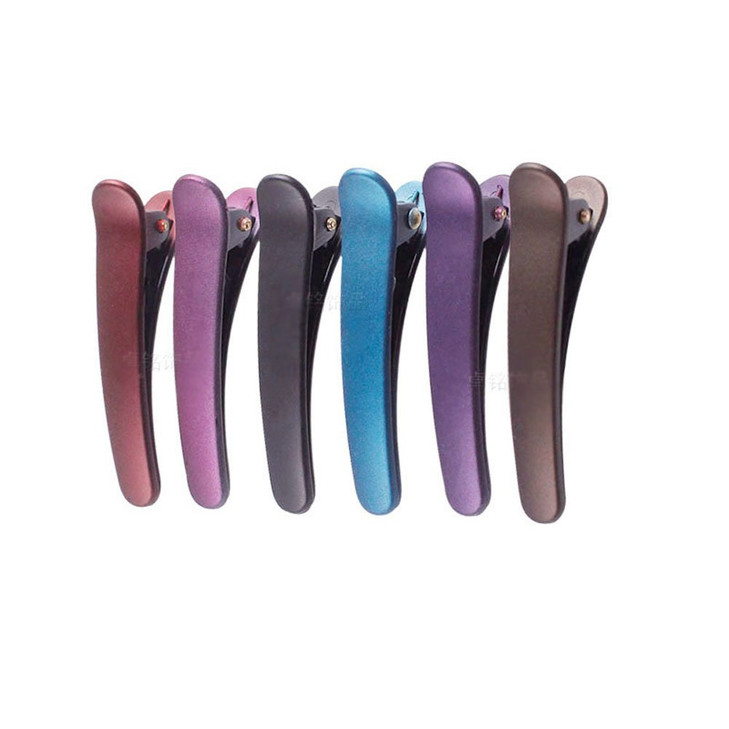 12PCS Professional Hairdressing Salon Hair Barrettes Duck Bill Teeth Hair Clips Non Slip band Clips Multicolor Scrub Plastic Metal Alligator Bows Hai