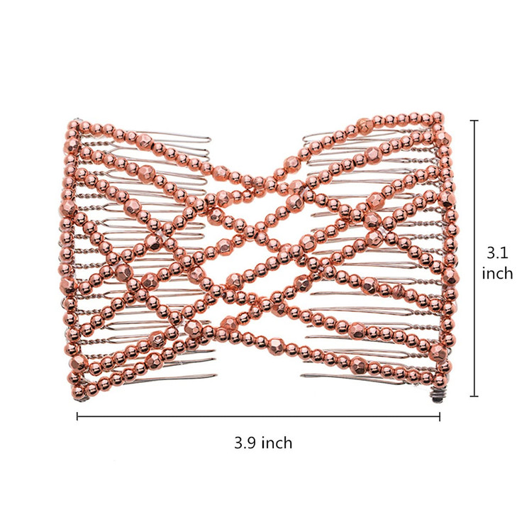 FXQHAN 2 Pcs Magic Beading Easy Stretching Hair Combs Double Clips Hair Styling Accessories for Women Girls Hair Beauty