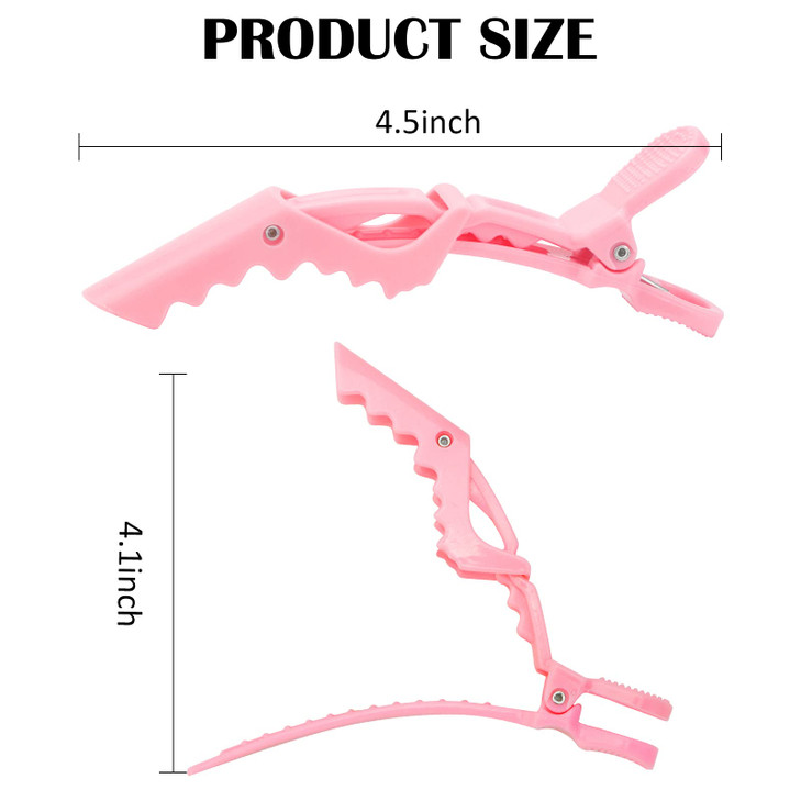 YISSION 12Pcs Pink Alligator Hair Clips for Styling Sectioning Makeup Large Duck Billed Hair Clips No Crease Hair Clip Alligator Clips for Thin Thick