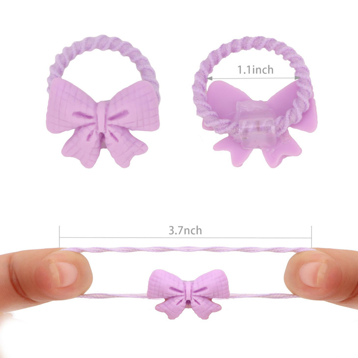 YISSION 60PCS Cute Hair Ties for Girls Colorful Elastics Hair Ties with Cartoon Flowers Bow Fruits Soft Rubber Bands Toddler Kids Baby Hair Accessori