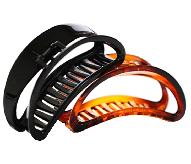 2PCS Women and Girls Hair Barrettes for Thick Hair Large Chic Styling Hair Claw Clip Organic Glass Strong Holding Power Hair Clips Clamps Indoor Outd