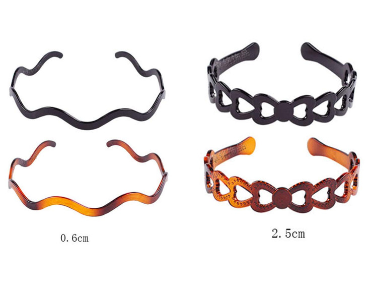 Plastic Tooth Hair Comb Headband Hard Headbands Ribbon Hairband Women Men Hair Accessory (style04)