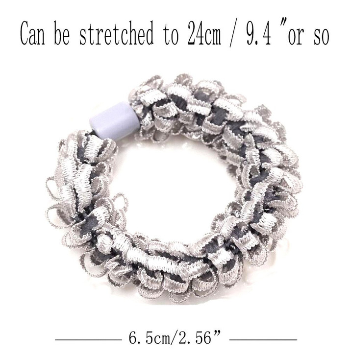 8 Pcs Women High Elasticity Corn Flower Hair Circle Scrunchie Hair Rope - Rubber Band Lace Hair Band Hair Ring Hair Tie