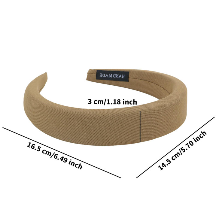 Ondder Padded Headbands for Women 90s Womens Headbands Soft Plain Fashion Puffy Solid Color Headband for Girls Turban Wide Sponge Headband Head Bands