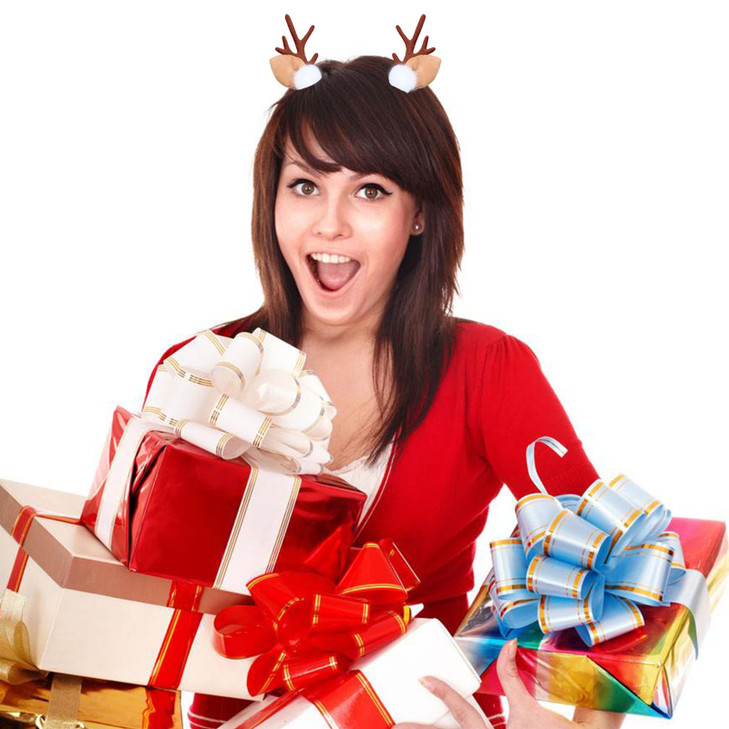 2 Pairs Christmas Reindeer Antlers Hair Clips Deer Antlers Ears Barrettes Women Elk Horns Headpiece Hair Pins Hairpins Hairclips Xmas Cosplay Festiva