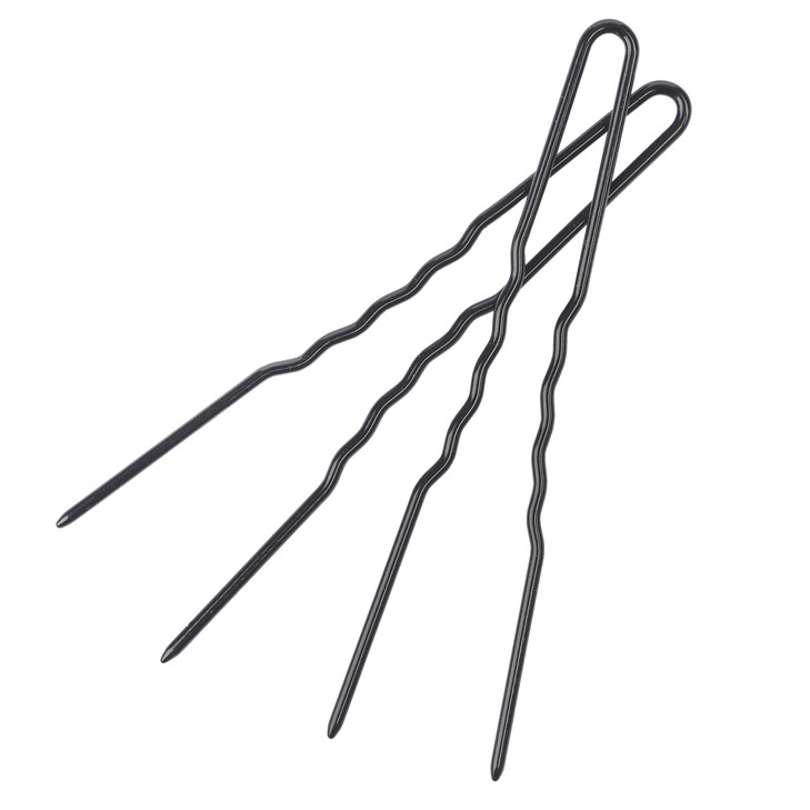 Amish Valley Products Hairpins Crinkled Heavy Duty Stainless Steel Handmade Hair Pin Use in place of Hair Clips Barrettes Bobby Pins Snag-less (3 Inc
