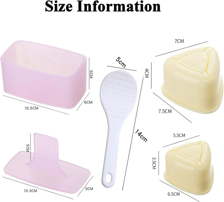 Onigiri Mold Triangle, 3 Pieces Musubi Press Mold Rice Ball Makers, Triangle Sushi Maker for Bento or Japanese Boxed Meal Musubi Press by HAGBOU (Bei