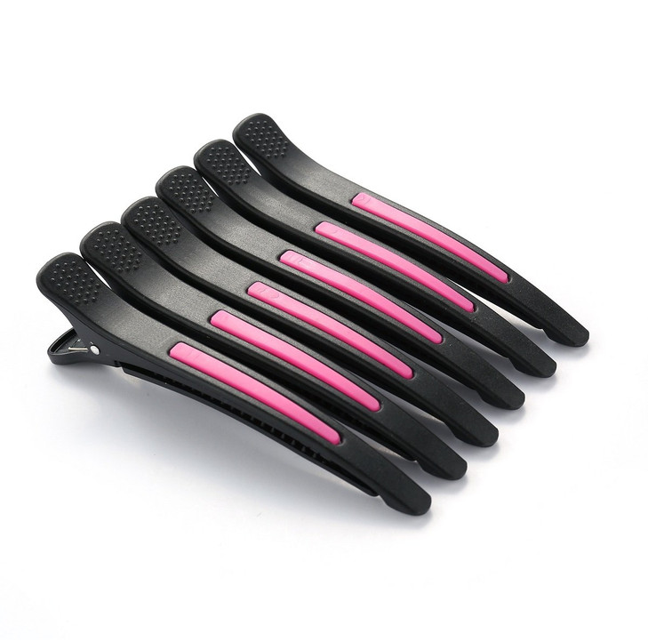6Pcs/set Pinup Plastic Duck Bill Hair Clips for Sectioning Hair - Professional Non Slip Silicone band Clips Salon DIY Accessories Hairpins Hairgrip f