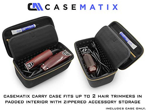 CASEMATIX Hair Clipper Barber Case Holds Clippers, Hair Buzzers, Trimmers, T Finisher Liner - Travel Case For Clippers, Stylist and Hair Cutting Supp