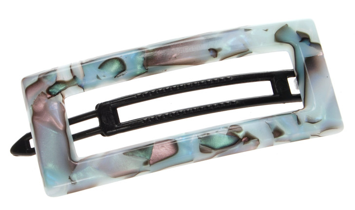 France Luxe Cutout Rectangle Plastic Tige Boule Barrette - South Sea