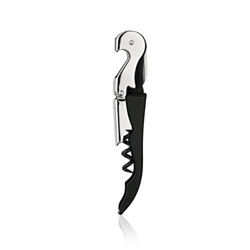 True Truetap Double Hinged Waiter's Corkscrew Wine Opener, Stainless Steel Wine Bottle Opener with Built In Foil Cutter, Home Bar Tools, Bar Cart Acc