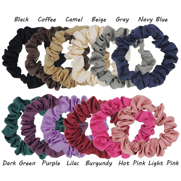 Set of 24Pcs Satin Hair Scrunchies Rubber Bands Elastic Hair Ties Ponytail Holder Satin Fabric Hair Ties (Mix Colors)