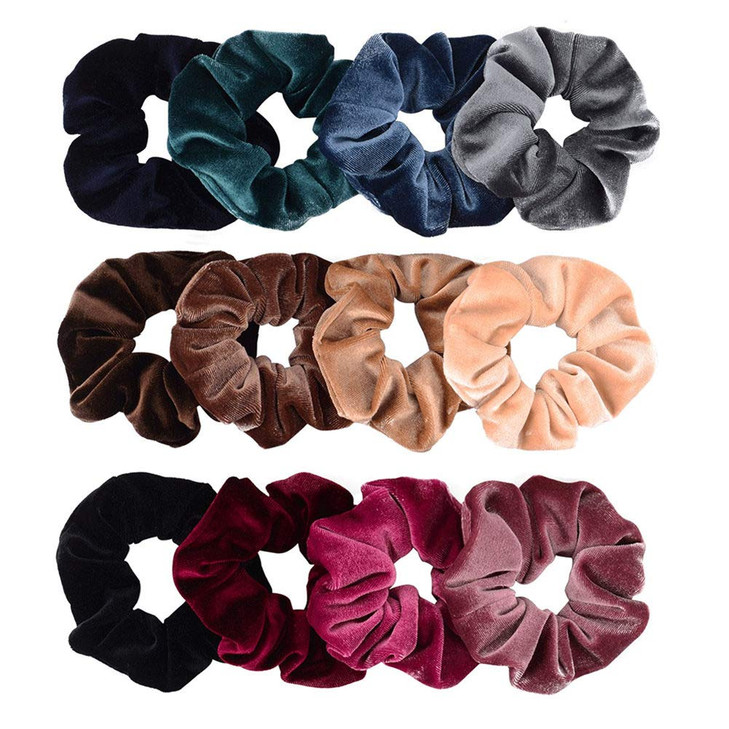 Lovef 7PCS Soft Elegant Velvet Hair Scrunchies Elastic Hair Bands Ties Donut Hair Ponytail Holder Hair Accessories