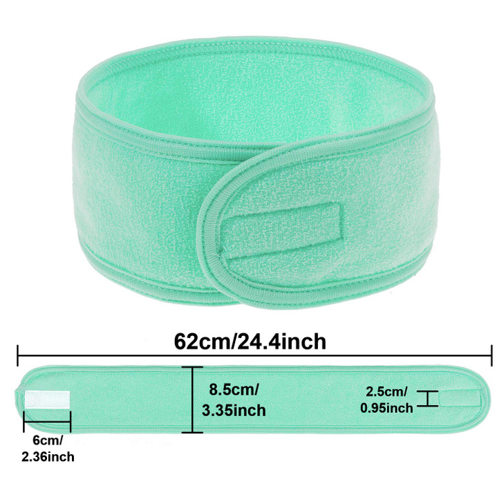 Whaline 4 PCS Spa Headband, Make up Hair Band, Stretch Terry Cloth Headband for Sport Yoga Shower (Mint Green)