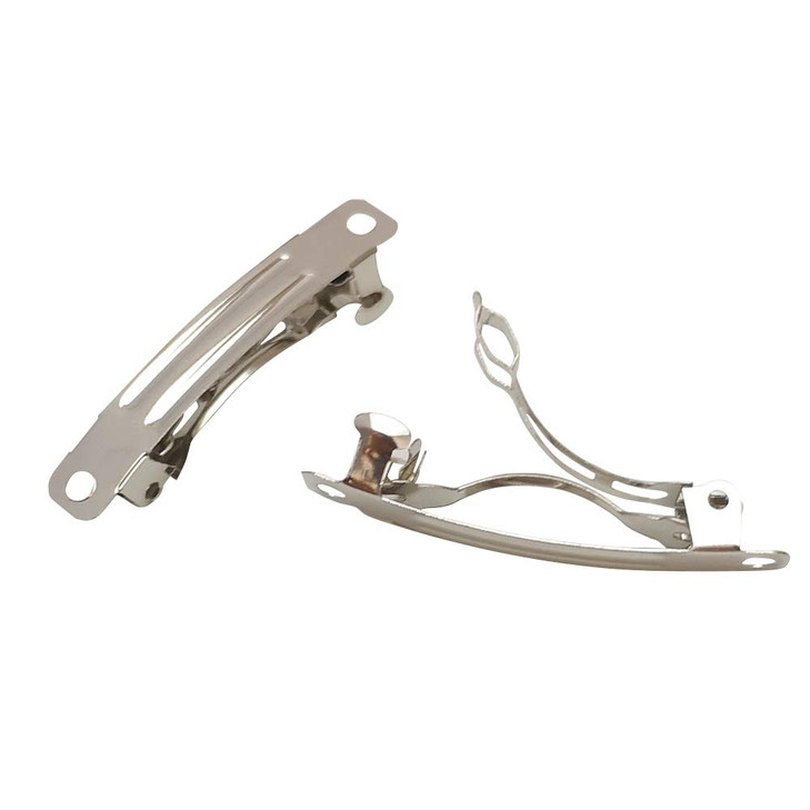 Chenkou Craft 40pcs Silver Metal French Barrette Hair Clips DIY Craft (1 1/2")