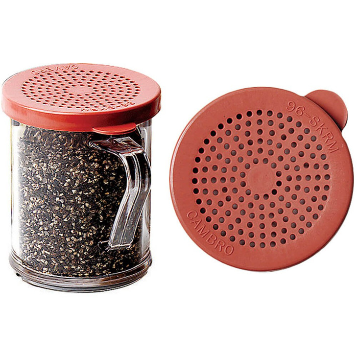 Cambro 96SKRM135 Camwear Shaker / Dredge w/ Medium Ground Lid, 10 ounce, Case of 12