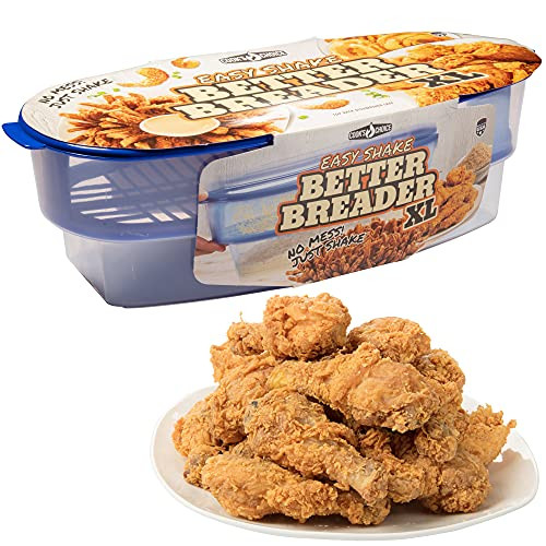 COOK'S CHOICE XL Original Better Breader Batter Bowl- All-in-One Mess Free Breading Station Tool- Great for Parties- Pour in Seasoning, Add Meat, Veg