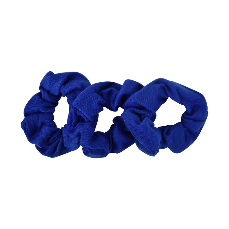 Small Scrunchies Cotton Hair Bobble - Set of 3 - Royal Blue