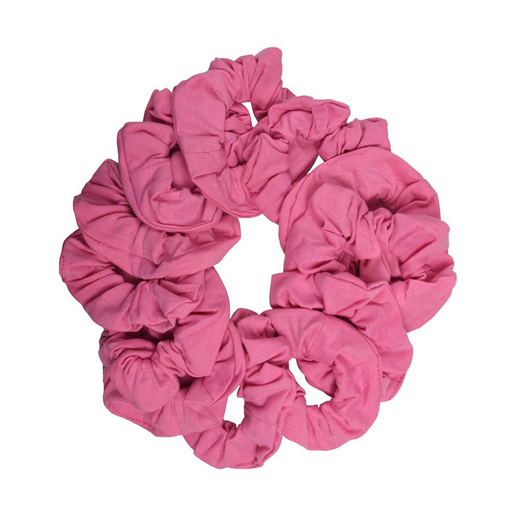 12 Pack Solid Hair Ties Scrunchies (Pink)