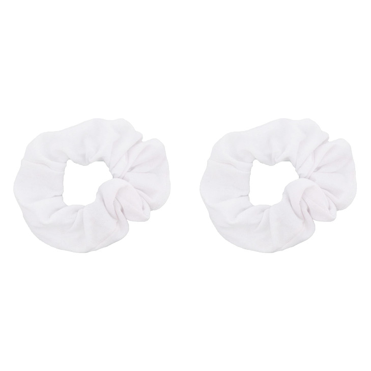 Set of 2 Solid Scrunchies (White)